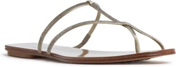 Pedro Garcia crystal-embellished strap sandals Gold