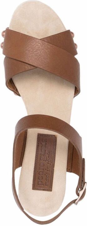 Pedro Garcia Dunia leather clog sandals Brown