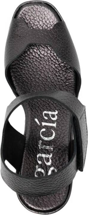 Pedro Garcia Fama 70mm leather wedge sandals Black