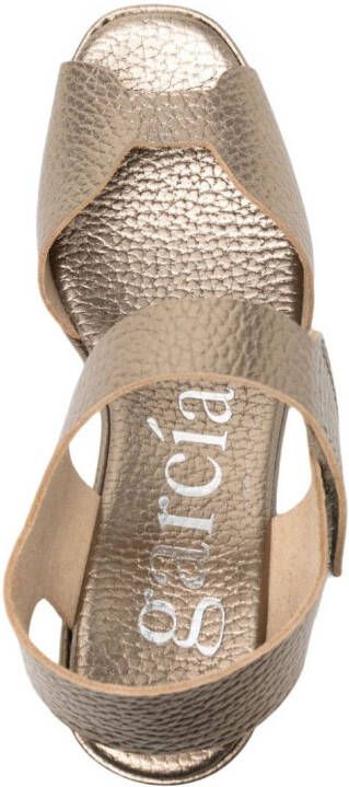 Pedro Garcia Fama 70mm leather wedge sandals Gold