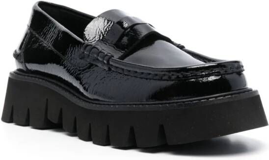Pedro Garcia penny-slot leather loafers Black