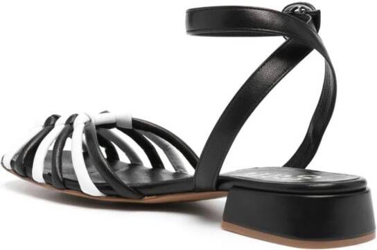 Pedro Garcia square-toe leather sandals Black