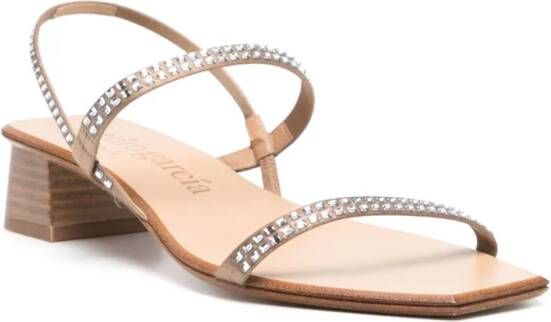 Pedro Garcia Zidone 30mm crystal-embellished sandals Brown