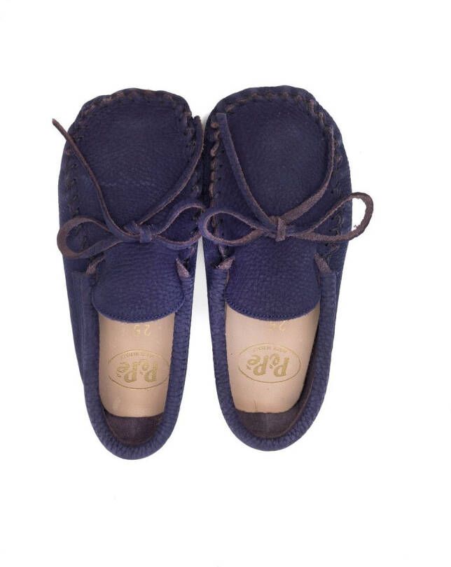 Pèpè bow-detail leather slip-on shoes Blue
