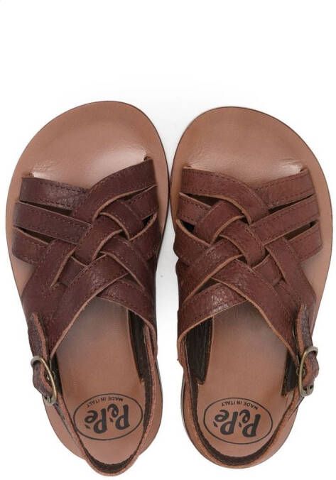 Pèpè braided-strap leather sandals Brown