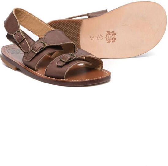 Pèpè buckle-detail leather sandals Brown