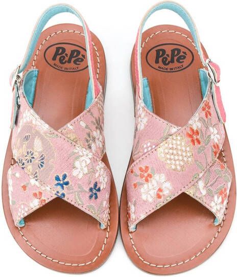 Pèpè buckled floral sandals Pink