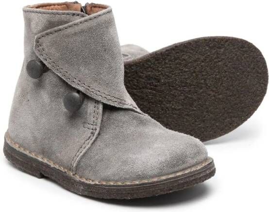 Pèpè button-detail suede boots Grey