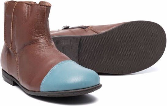 Pèpè colour-block ankle boots Brown