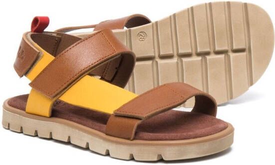 Pèpè colour-block touch-strap sandals Brown