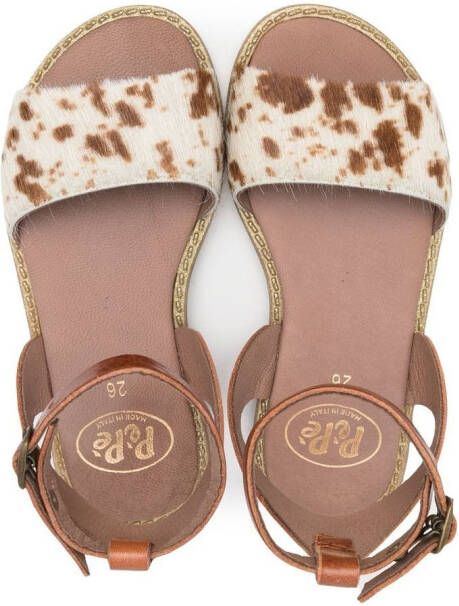 Pèpè cow-print open-toe sandals Neutrals