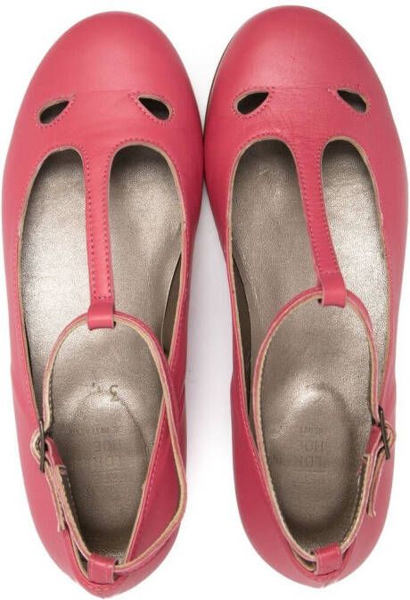 Pèpè cut out-detail leather ballerinas Pink