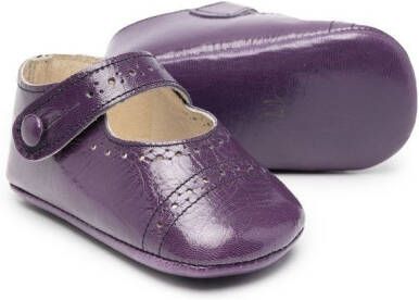 Pèpè cut-out leather crib shoes Purple