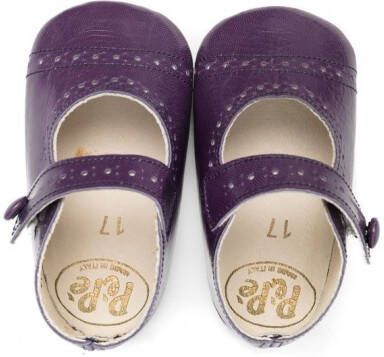 Pèpè cut-out leather crib shoes Purple