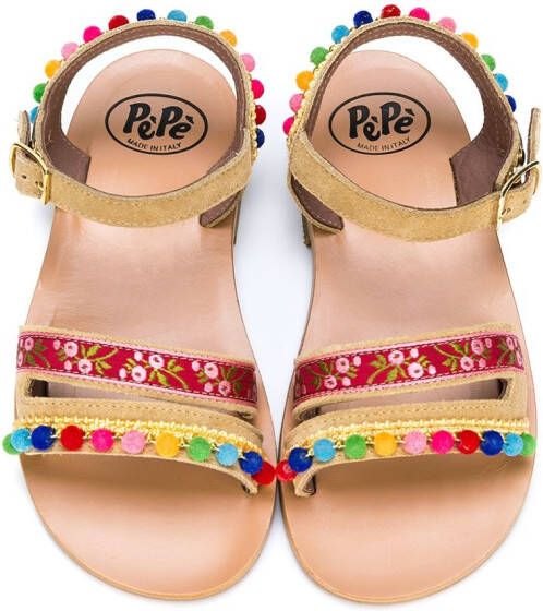 Pèpè embellished strap sandals Brown