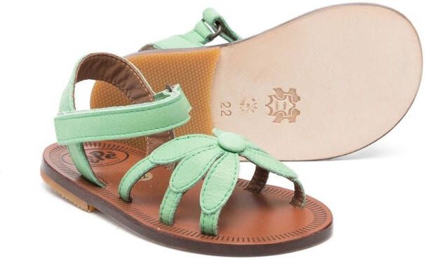 Pèpè floral-detail open-toe sandals Green