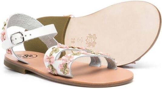 Pèpè floral embroidered sandals White