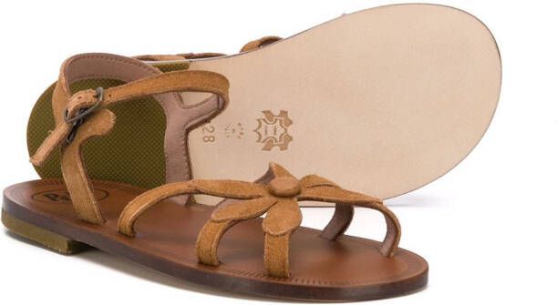 Pèpè floral strap open toe sandals Brown
