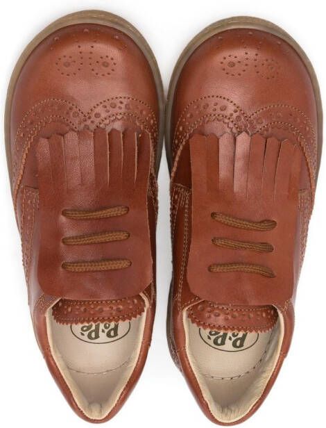 Pèpè fringed leather shoes Brown