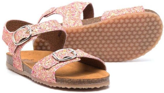 Pèpè glitter-detail buckled sandals Pink