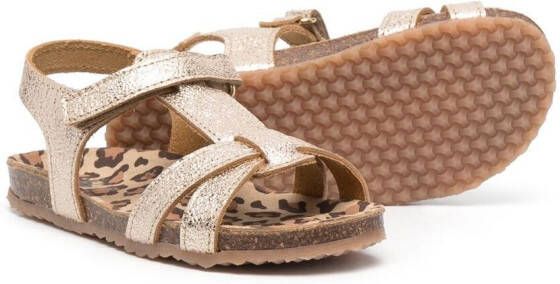 Pèpè Golden leopard-print sandals