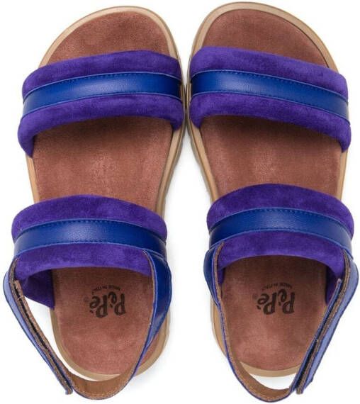 Pèpè Iris double-strap leather sandals Blue