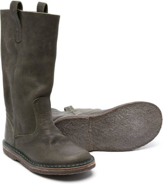 Pèpè Joanne leather tall boots Green