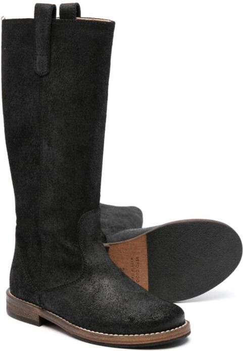 Pèpè knee-high suede boots Black
