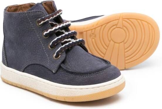 Pèpè lace-up leather ankle boots Blue