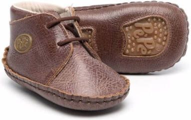 Pèpè leather crib shoes Brown
