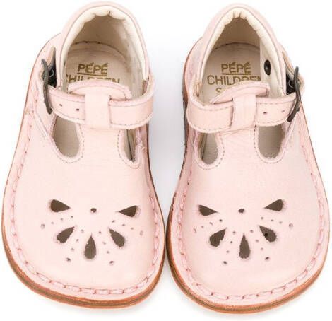 Pèpè leather crib shoes Pink