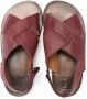 Pèpè leather crossover-strap sandals Red - Thumbnail 3