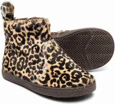 Pèpè leopard-print slip-on boots Neutrals