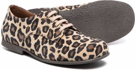 Pèpè leopard-print suede ballerinas Neutrals