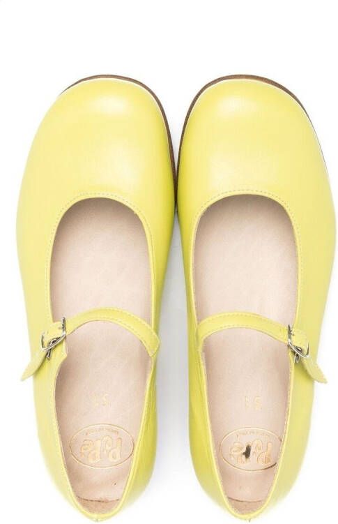 Pèpè Marina leather ballerina shoes Yellow