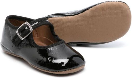 Pèpè Martina leather ballerina shoes Black
