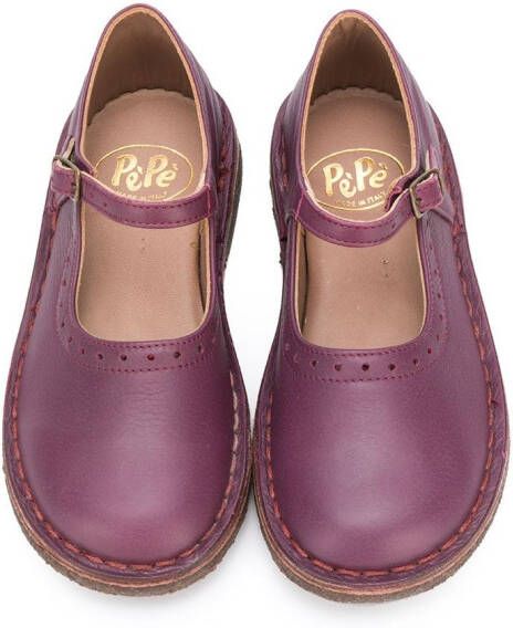 Pèpè Mary Jane buckled shoes Purple
