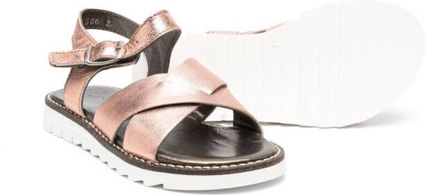 Pèpè metallic-effect leather sandals