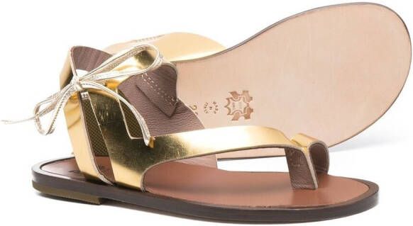 Pèpè metallic-effect leather sandals Gold