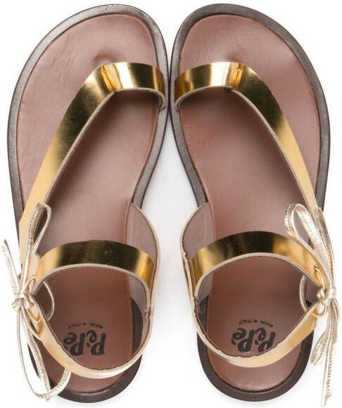 Pèpè metallic-effect leather sandals Gold