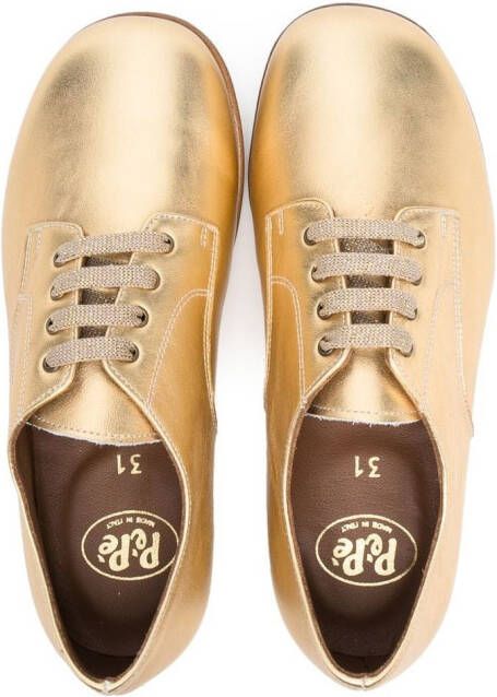 Pèpè metallic lace-up shoes Gold