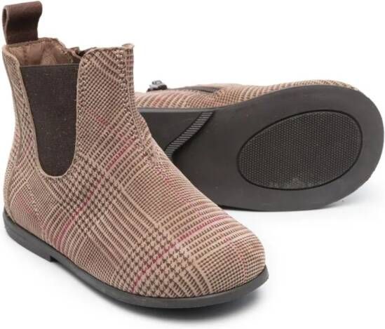 Pèpè mix-print leather boots Brown