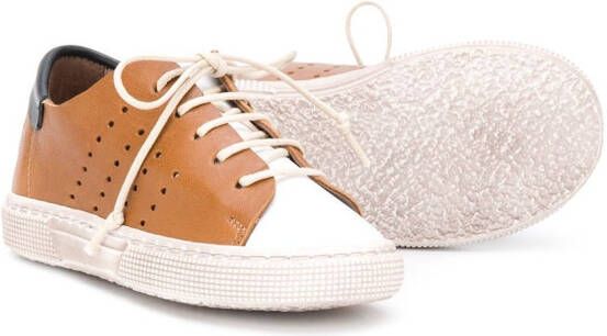 Pèpè panelled lace-up sneakers Brown