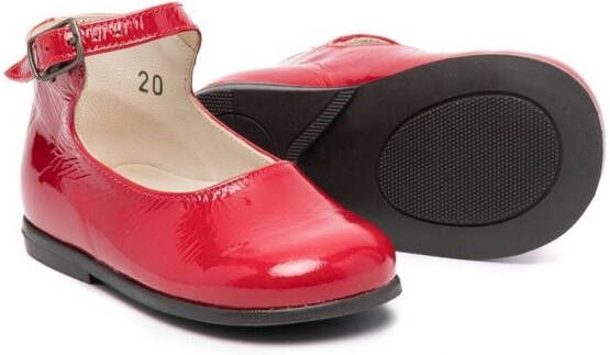 Pèpè patent ankle-strap ballerina shoes Red