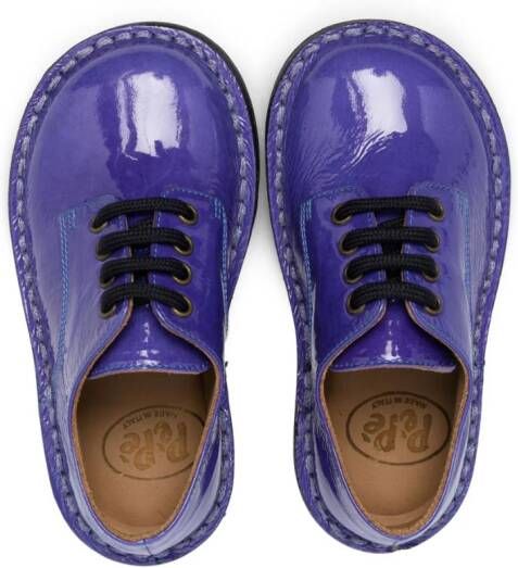 Pèpè patent-finish lace-up brogues Blue