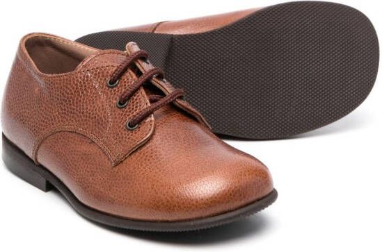 Pèpè pebbled-leather Derby shoes Brown