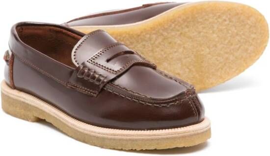 Pèpè penny-slot leather loafers Brown