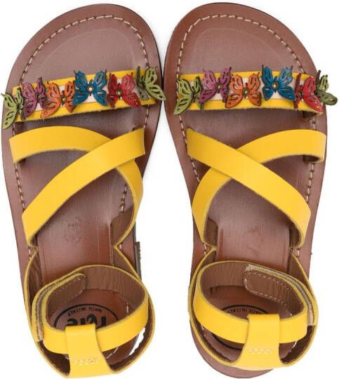 Pépé Kids butterfly appliqué sandals Yellow