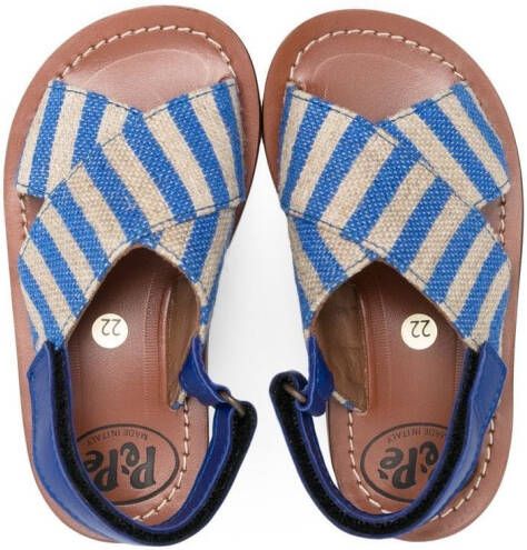 Pépé Kids crossover toe-strap sandals Blue