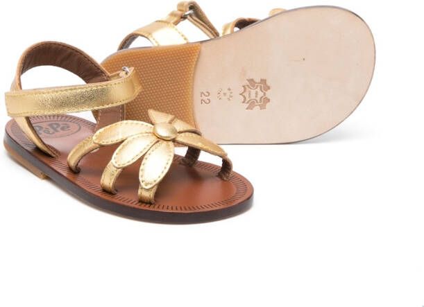 Pépé Kids Giulia leather sandals Gold
